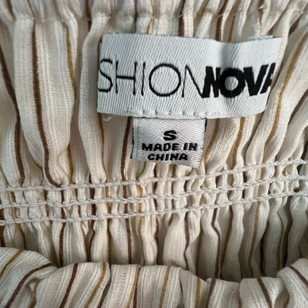 Fashion Nova Cream and Tan Maxi Skirt - Picture 8 of 9